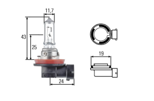 Лампа  галогеновая H11 24V/70W