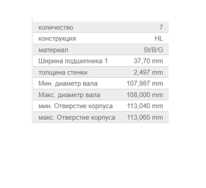Вкладыши коренные VOLVO (к-т)